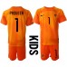 Nederland Remko Pasveer #1 Keeper Babykleding Uitshirt Kinderen WK 2022 Korte Mouwen (+ korte broeken)